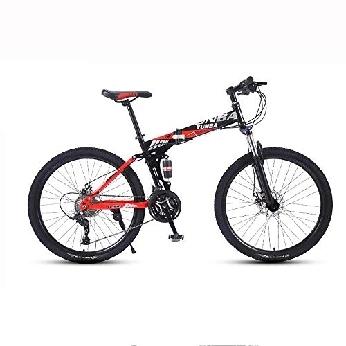 Folding Bike : YANGSANJIN Foldable Mountain Bike 24 / 26 Inches, Bicycle with Spoke Wheel, White, Red, Blue, Yellow