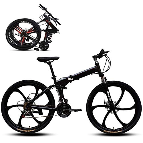 Folding Bike : YANGSANJIN Folding Mountain Bike, Road Bike, 6 impeller 21 Speed Ultra-Light Bicycle with High-Carbon Steel Frame And Fork, for Man, Woman
