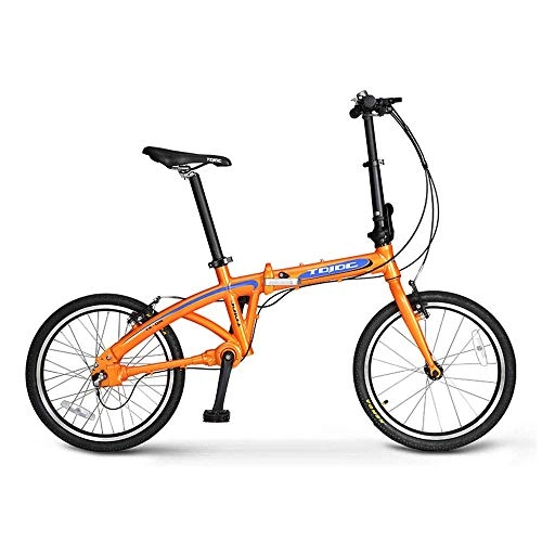 Folding Bike : YANGSANJIN Single Speed Folding Bike Bicycle, Silver, Vitality orange, Purple, 20 inch
