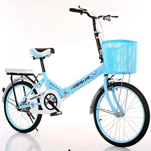 Folding Bike : YANXIH 20" Folding Bicycle Women's Light Work Adult Ultra Variable Speed Portable Adult Small Student Male Bicycle (Color : T3)