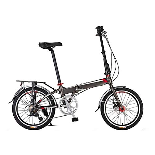 Folding Bike : YANXIH 20" Lightweight Alloy Folding City Bicycle 7 Speed Bike, 14kg(Color:A)