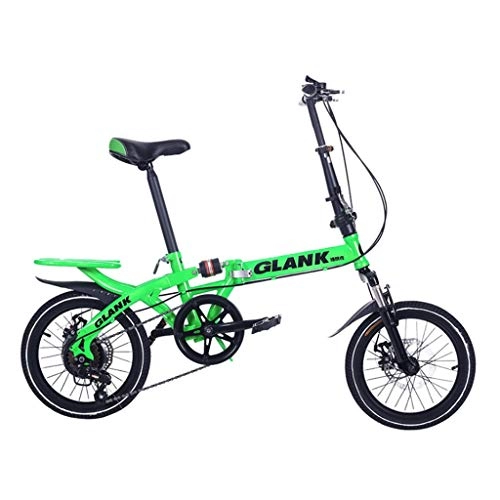 Folding Bike : YANXIH Folding Bicycle 16 Inch Variable Speed Shock Absorbing Adult Student Child Portable Bike (Color : T4, Size : 16'')