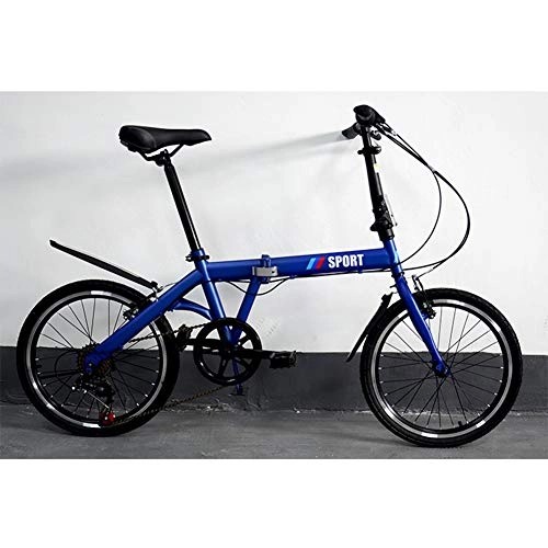 Folding Bike : YANXIH High-end 6-speed Folding Bicycle 20 Inch Children's Adult Mountain Bike (Color : T2)