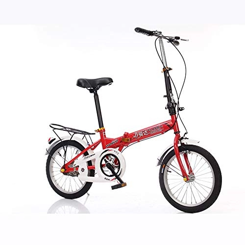 Folding Bike : YBCN Folding bicycle, 16 inch / 20 inch 6 speed variable speed portable shock absorption ultra light adult male and female students leisure bike, D, 20in