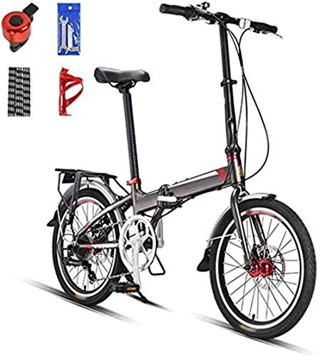 Folding Bike : YDHBD 20" Folding MTB Bike, 7 Speed Mountain Bike for Mens And Womens, Lightweight Commuter Bicycles with Double Disc Brake, B