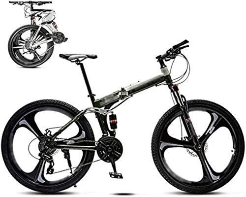 Folding Bike : YDHBD 26'' MTB Bicycle, Unisex Folding Bike, Off-Road Variable Speed Bikes, 30-Speed Gears Foldable Mountain Bike for Men And Women, Double Disc Brake, B