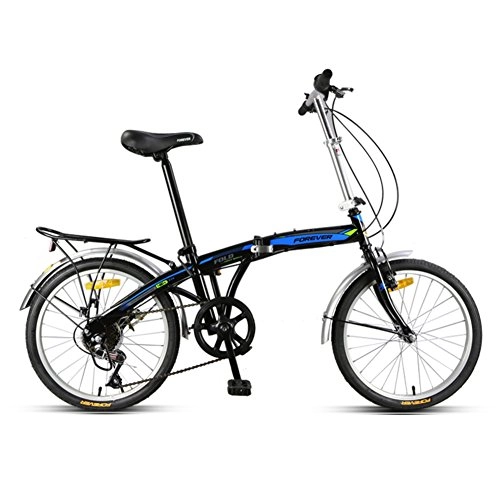Folding Bike : YEARLY Adults folding bicycles, Foldable bicycle Lightweight Portable Men and women Speed City Ride Can carry people Foldable bikes-Black A 20inch