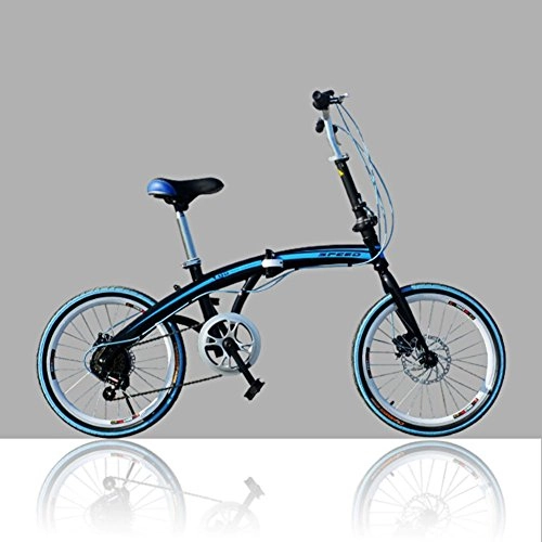 Folding Bike : YEARLY Adults folding bicycles, Student folding bicycles U8 Men and women Foldable bikes-Blue 20inch