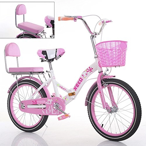 Folding Bike : YEARLY Children's foldable bikes, Student folding bicycles Light portable Primary schoolchild Foldable bikes For 6-8 years old-Pink B 18inch