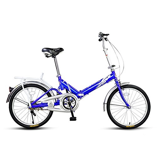 Folding Bike : YEARLY Student folding bicycles, Foldable bikes Lightweight Portable Men and women Mini Adults folding bicycles-Blue 20inch