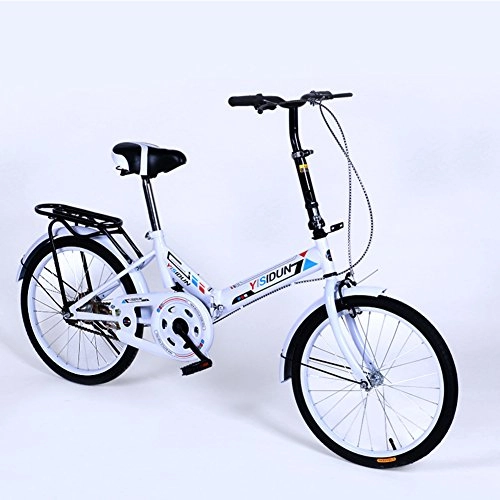 Folding Bike : YEARLY Women foldable bikes, Adults folding bicycles Ladies bicycles Men and women Style Student car Foldable bikes-White 20inch