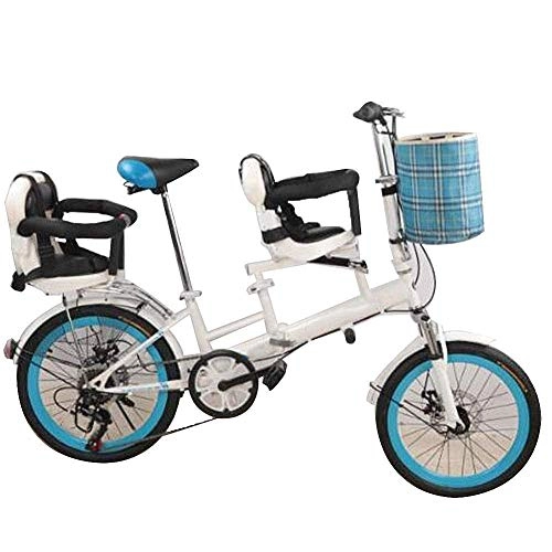 Folding Bike : YEDENGPAO 20" New Folding Ladies Shopper City Bicycle Bike, Parent-Child Bicycle, Double V Brake High Carbon Steel City with Baby Bicycle Mother And Child Bicycle Parent-Child Bike