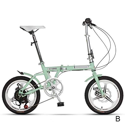 Folding Bike : YEDENGPAO Mini Bike, Foldable Bike, Portable Easy To Store in Caravan, Motor Home, Silent Bike, Green