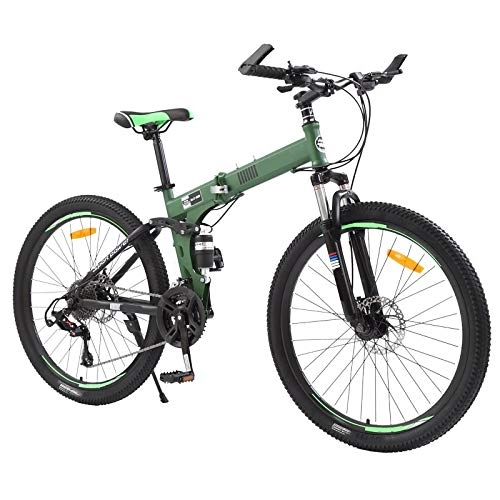 Folding Bike : yfkjh Bicycle Folding Mountain Bike, Off Road Variable Speed Double Shock Absorber Soft Tail Ultralight Racing Adult Bicycle 24inch 27 speed