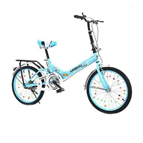 Folding Bike : YHNMK Folding Bicycle City Bicycle Bike 20 Inch, Lightweight Mini Folding Bike, with Rear Shock Absorber Anti-skid Wear Tire, Student Adult Folding Bicycle