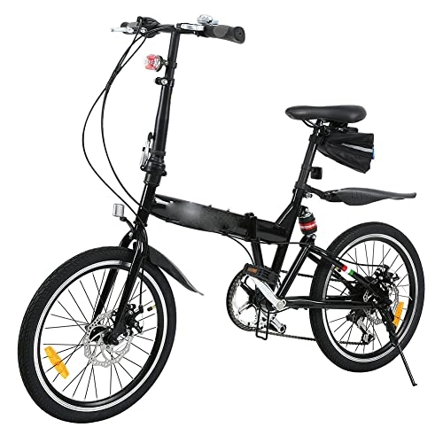 Folding Bike : YHX 20" Lightweight Alloy Folding City Bike Bicycle, Compact Folding Commuter Bicycle