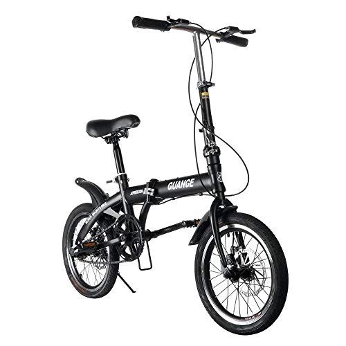 Folding Bike : yichengshangmao 16-inch foldable ultra-light bicycle variable speed double brake folding bicycle adult children anti-skid stable road bike