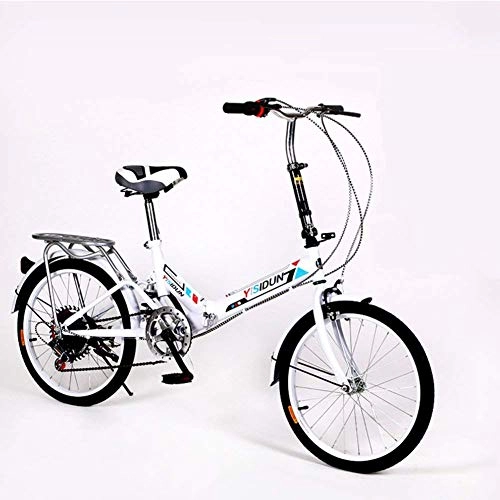 Folding Bike : YIONGA CAIJINJIN Bike 20-inch Folding bike 6-speed Cycling Commuter Foldable bicycle Women's adult student Car bike Lightweight aluminum frame Shock absorption-E 110x160cm(43x63inch) Outdoor sports