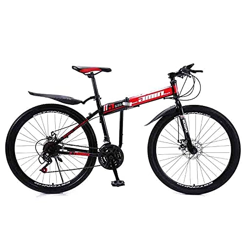 Folding Bike : YISHENG 67-inch Full Shock Absorber Folding Mountain Bike 24-speed Gearbox, Bicycle Mountain Bike Foldable Frame, With 25-inch Large Wheels, Stable Shock Absorption Performance, Suitable For Everyone,