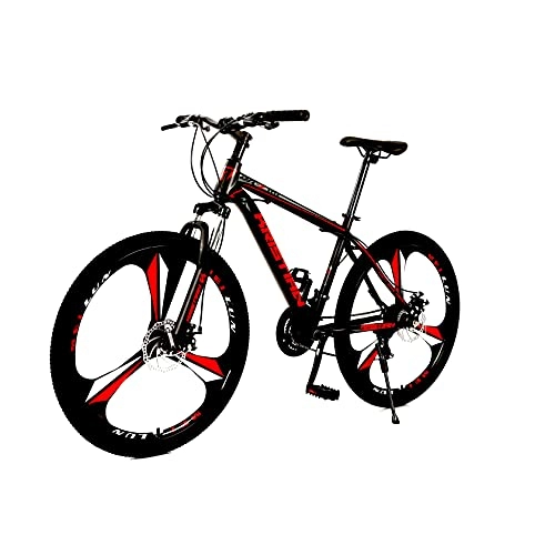 Folding Bike : YISHENG A Three-wheel Folding Bike Suitable For Everyone, 27-speed Steel Simple Folding Bike, 25-inch Tires, Easy To Carry, Red