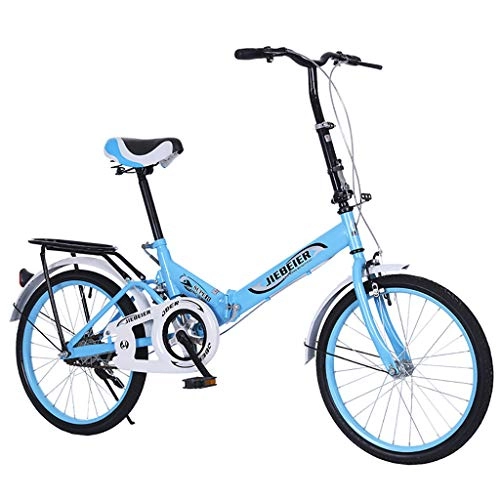 Folding Bike : Yivise 16 Inch Folding Bicycle Ladies Student Light Travel Folding Bikes(Blue)