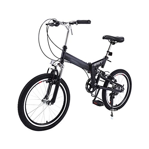 Folding Bike : Yivise Lightweight Mini Folding Bike Small Portable Bicycle Adult Student 20 Inch(Black)