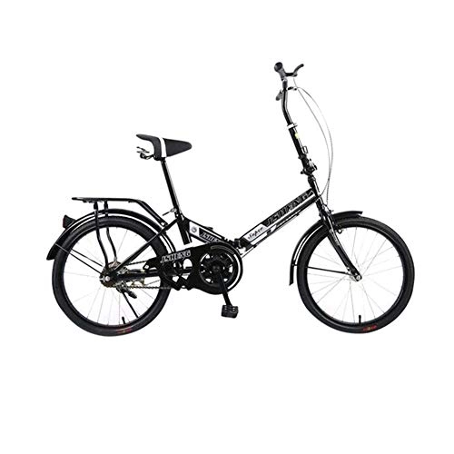 Folding Bike : Yiwu 20 Inch Foldable Lightweight Mini Bike Small Portable Bicycle Adult Student City Bike Folding Portable Bicycle (Color : Black)