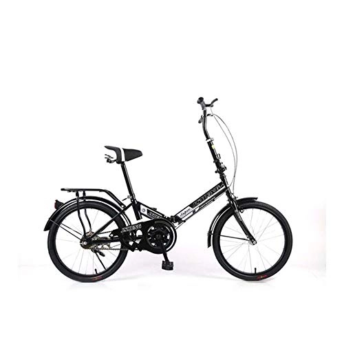 Folding Bike : Yiwu 20 Inch Folding Bicycle Aluminum Folding Bike 20" Mini Bike 16 Speed Foldable Urban Commuter Bicycle Foldable Bike Easy Carry (Color : Black, Size : 20inch 1 speed)