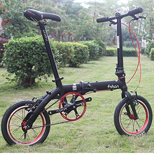 Folding Bike : Yiwu Folding Bicycle Aluminum Folding Bike 14" Mini Bike V Brake Foldable Urban Commuter Bicycle (Color : Replace chainwheel)