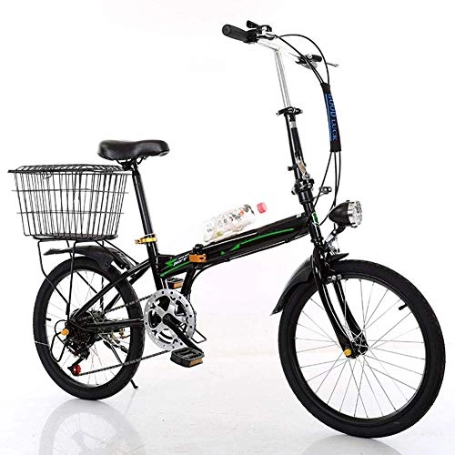 Folding Bike : YLJYJ Folding Bicycle, 20 Inches Portable Folding Two-Wheel Mini Pedal Car Aluminum Alloy Frame Light Folding City Bicycle Adult Student(Exercise bikes)