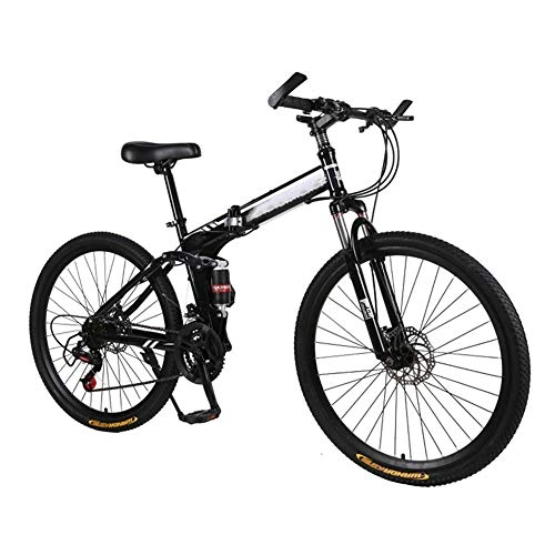Folding Bike : YOUSR Bike to Go Folding Bicycle 20"Wheel, Rear Hydraulic Shock Suspension, Foldable Pedals, Aluminum Alloy Bicycle Frame, Black