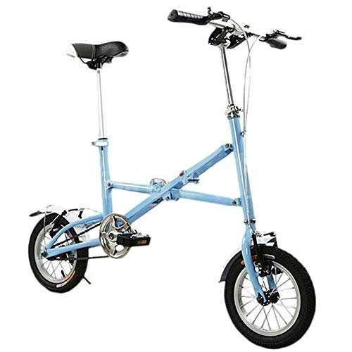 Folding Bike : YOUSR Folding Bicycle Folding Car 12 Inch V Braking Speed Bicycle Male and Female Children Bicycle Student Bicycle Blue