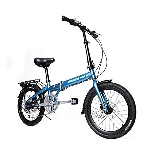 Folding Bike : YQ&TL Folding Mini Bike, 20-Inch Wheels, Variable Speed Bicycle, Adjustable Seat Cycling Bikes, Gears Dual Disc Brakes Mountain Bicycle Adult Student Lightweight Bike
