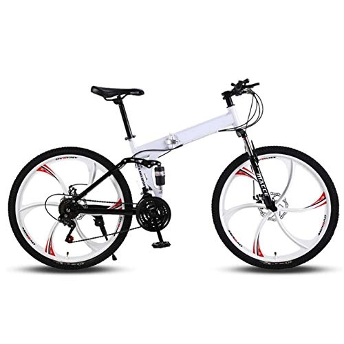 Folding Bike : YSHUAI 26 Inch Leisure Folding Bikes with 21 Gears Folding Bike Folding Bike for Men And Women, Foldable Bike Cruise Control, Folding City Bike, White