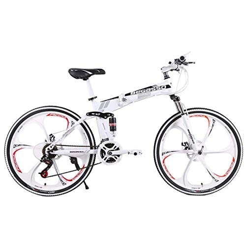 Folding Bike : YSHUAI Folding Bike 20 Inch Folding Bicycle Folding Bike for Men And Women, Foldable Bike Leisure Folding Bikes with 21 Speed, Folding City Bike, White