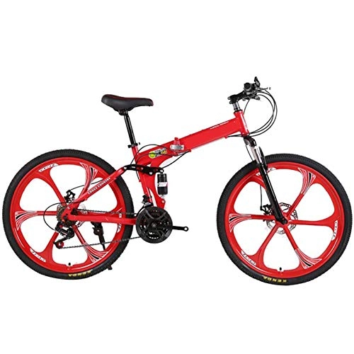 Folding Bike : YSHUAI Folding City Bike 20 Inch Folding Bike for Men And Women, Folding Bike Foldable Bike Leisure Folding Bikes at 21 Speed, Red