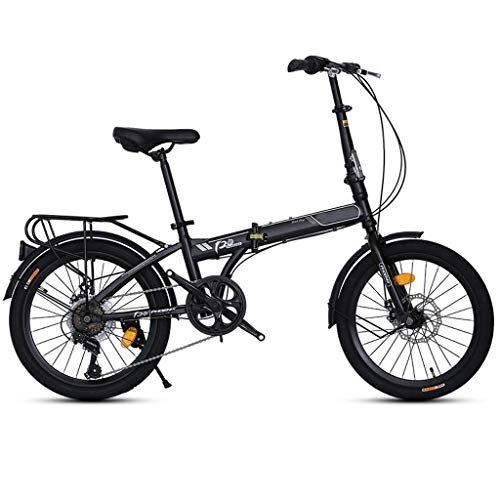Folding Bike : YUHT Variable Speed Women Bicycle 20 Inch Adult Men's And Women's Folding Bike Portable Road Bike Small Wheel Lightweight Mountain Bike With Mechanical Disc Brake (Color : White, Size : 20") Unic