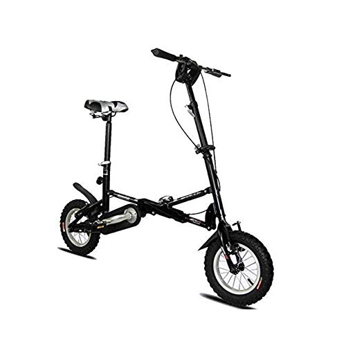 Folding Bike : YUN&BO Folding Bicycle, 12 Inch V Brake Speed Bicycle, Portable Adult Small Student Male Bicycle Folding Carrier Bicycle Bike, Black