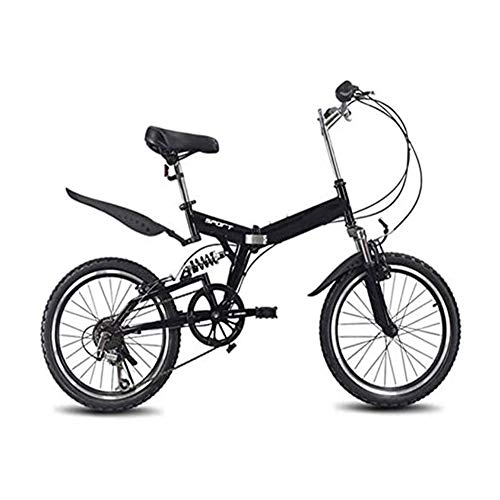 Folding Bike : YUN&BO Folding Bicycle, Ultra Light Variable Speed Portable Adult 20 Inch, Student Male Bicycle Folding Bicycle Bike, Black