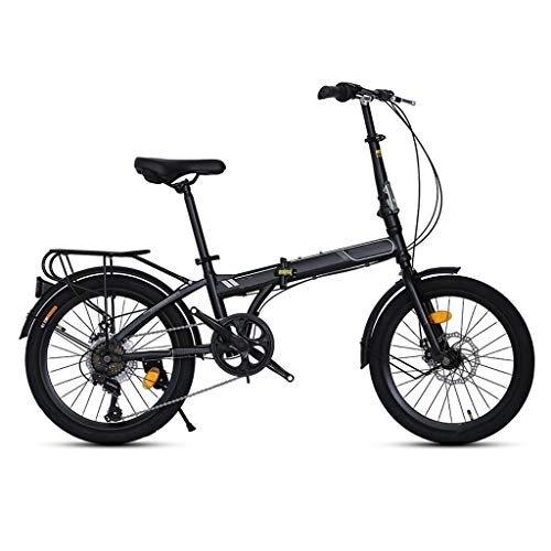 Folding Bike : YUN&BO Folding Bicycles, 20-Inches 7-Speed Mountain Bike for Outdoor Cycling Travel Work Out And Commuting, Off-Road Bicycle Shock Absorption