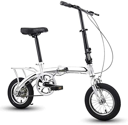 Folding Bike : YUNLILI Multi-purpose PING Foldable Bicycles 16" Ultra-lightweight Single-speed Adult Portable Men and Women Mountain Bike Folded in 15 Seconds Yellow (Color : White)