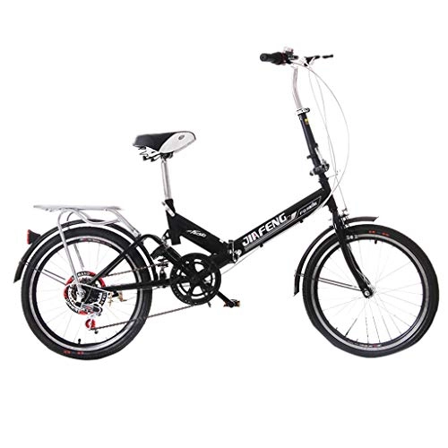 Folding Bike : Yunyisujiao Bicycle Folding Bicycle Universal 6 Kinds Of Variable Speed 20 Inch Wheel Bicycle Portable Adult Men And Women Bicycle (Color : WHITE, Size : 155 * 30 * 94 CM)
