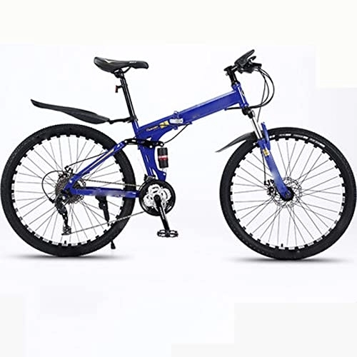 Folding Bike : YXGLL 26inch Mountain Bike Folding Bicycle Aluminum Alloy Students Variable Speed Off-road Shock-absorbing Bicycles (blue 27 speed)