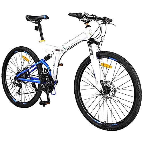 Folding Bike : YXY Adults Mountain Bikes, anti-slip bike, Dual Disc Brake 26 inch Travel Bicycle Foldable High Carbon Steel Frame 24 Speed Aluminum Alloy Handlebar