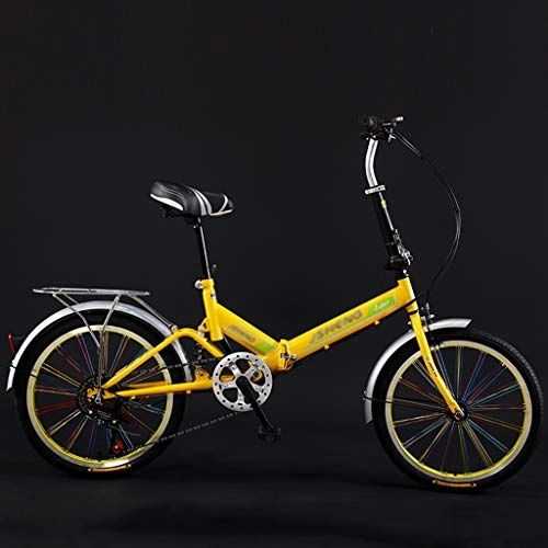 Folding Bike : YYSD 20 inch Adult Folding Bike, 7 Speed Shimano Gears, Mini Compact shock absorption Leisure Bicycle for City Urban Commuters for Teens