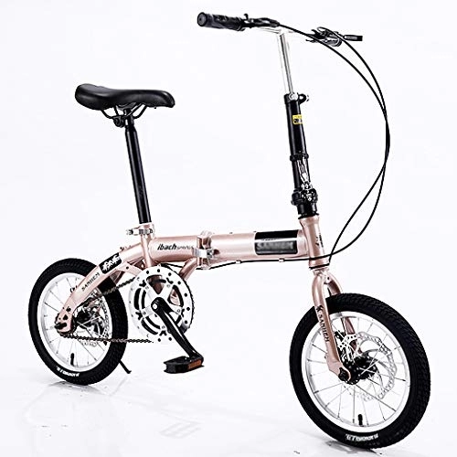 Folding Bike : YYSD Adult Folding Bike 5 Speed Mini Lightweight Dual Disc Brakes Non-Slip Bicycles for Men, Women, Students, Office Workers(Suitable Height: 125-175cm)