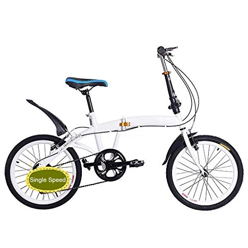 Folding Bike : YYSD City Folding Bike, Leisure 20 inch Single Speed Mini Compact Bicycle for Students, Office Workers, Urban Environment and Commuting to Work