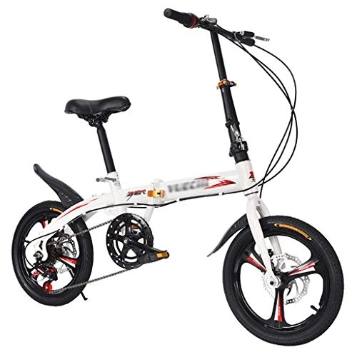 Folding Bike : YYSD Light Weight Folding Bike 16 Inch 7 Speed Shock Absorber Bicycle for Adults Men and Women - Maximum load: 150KG