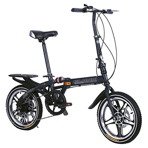Folding Bike : YYSD Variable Speed Foldable Bicycle, 14 / 16 inch Adult Student Double Disc Brake Folding Bike, Shock Absorption Bike - Maximum Load 130kg