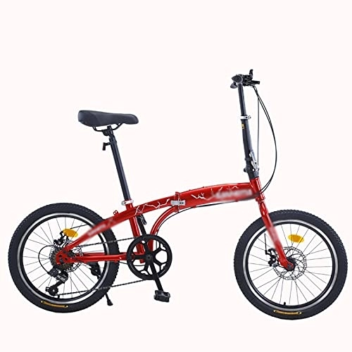 Folding Bike : YZDKJDZ Adult Folding Bike, 20-inch Wheels, 5-Speed Drivetrain, Lightweight Commuter City Bike, Easy To Install For Adult Unisex